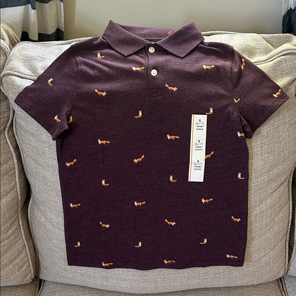 Kids Polo Shirt with Fox Print
